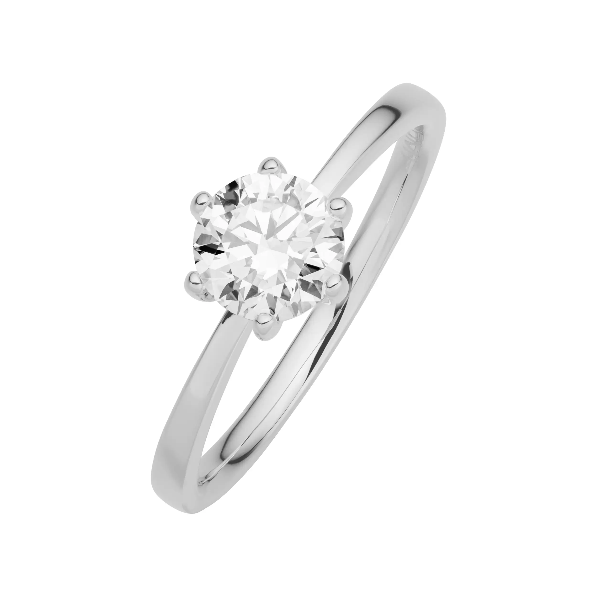 Weißgold Ring Diamant 0.75ct 6er Stotzen Solitaire