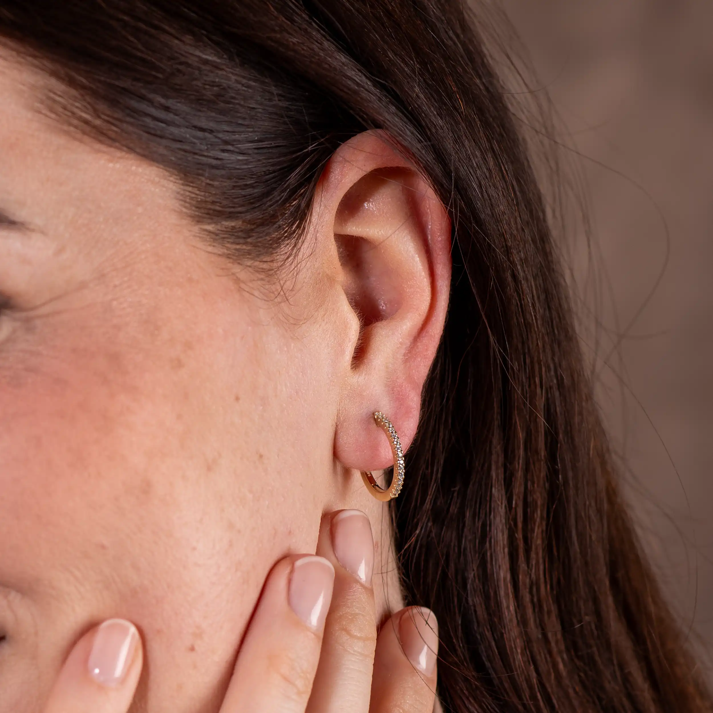 Gold Ohrschmuck Creolen Diamant 0,21ct - Klassiker