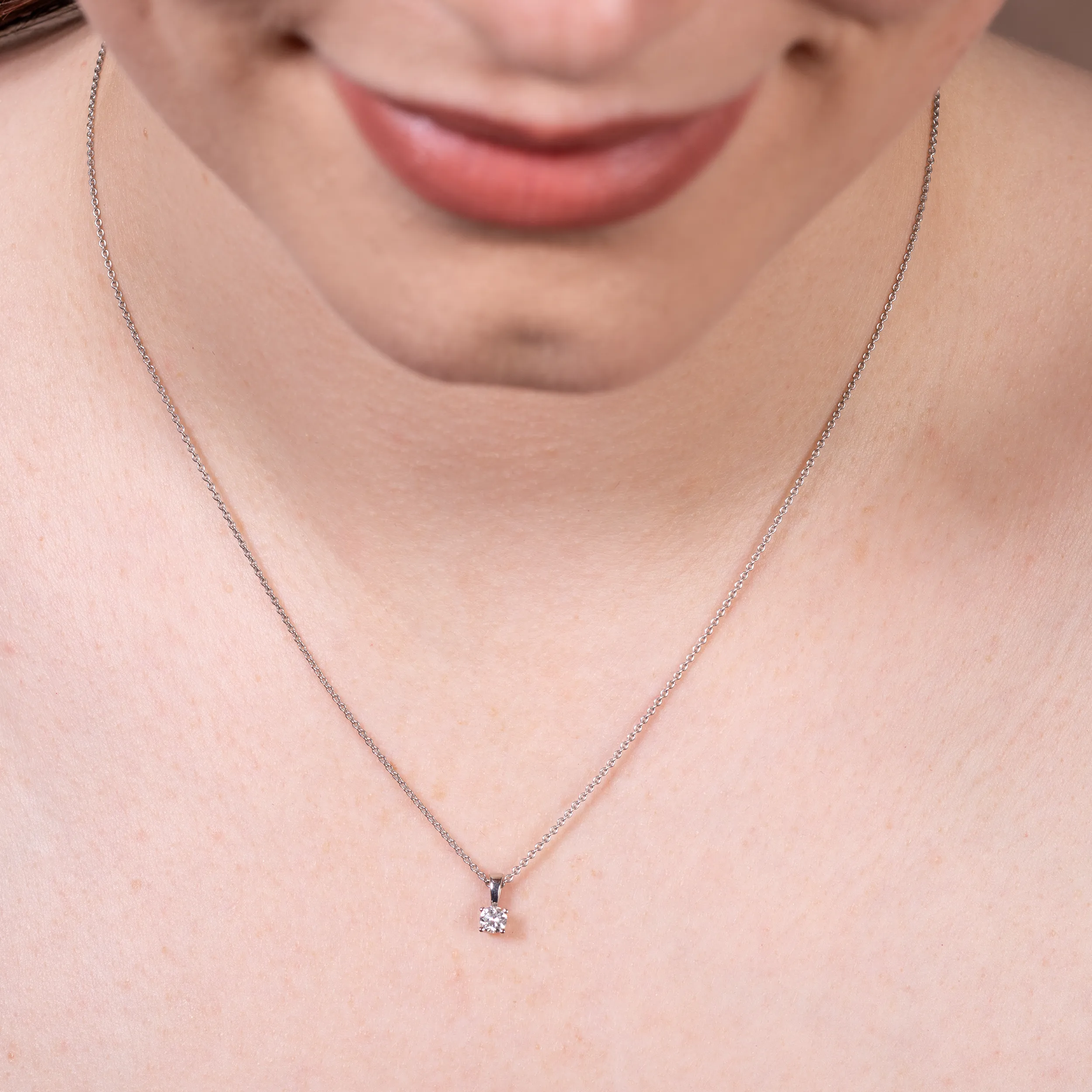 Gold Anhänger Diamant 0,20ct 4er Krappenfassung Solitär - Klassiker