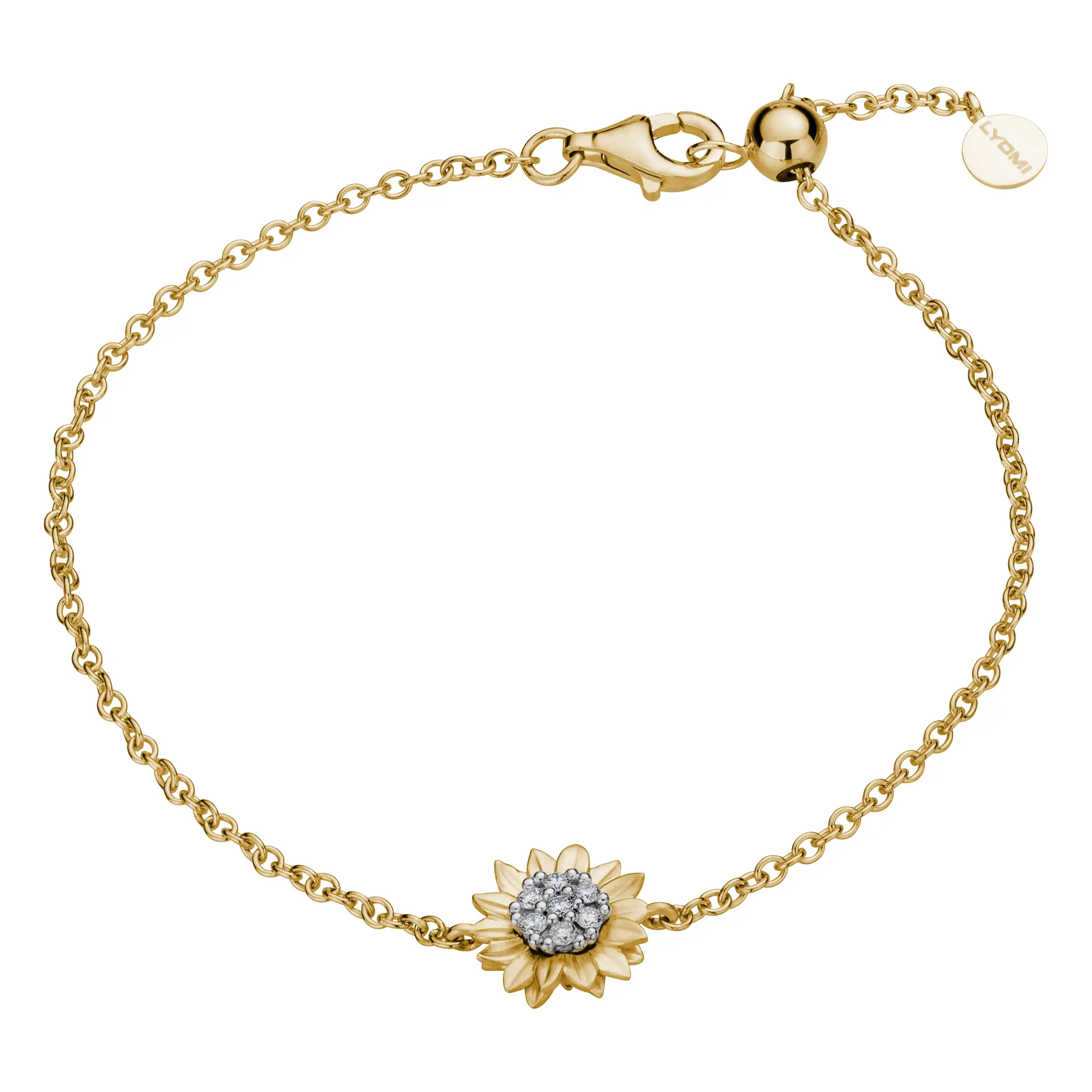 Gold Armband Diamant 0,10ct Sonnenblume - Floral