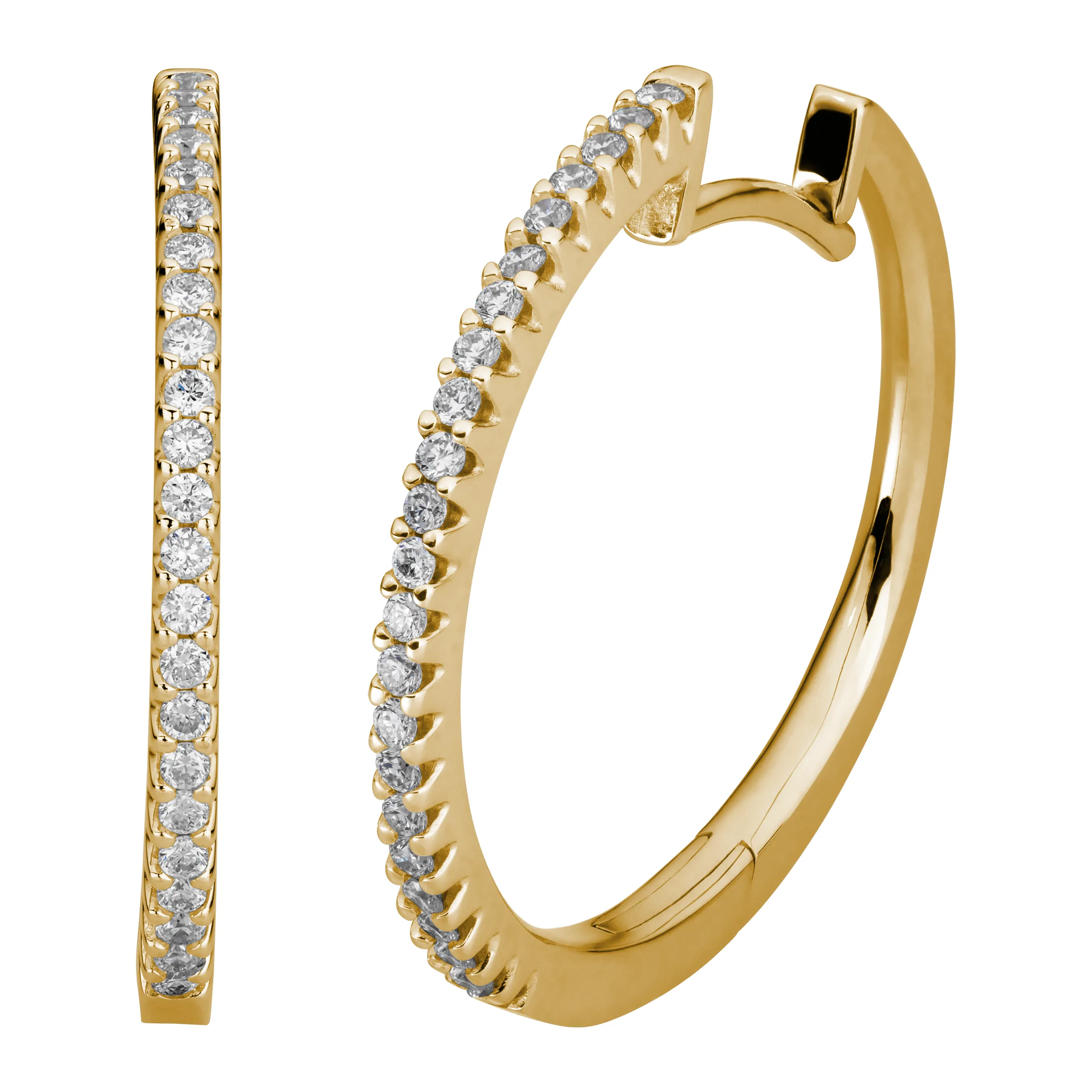 Gold Ohrschmuck Creolen Diamant 0,34ct - Klassiker