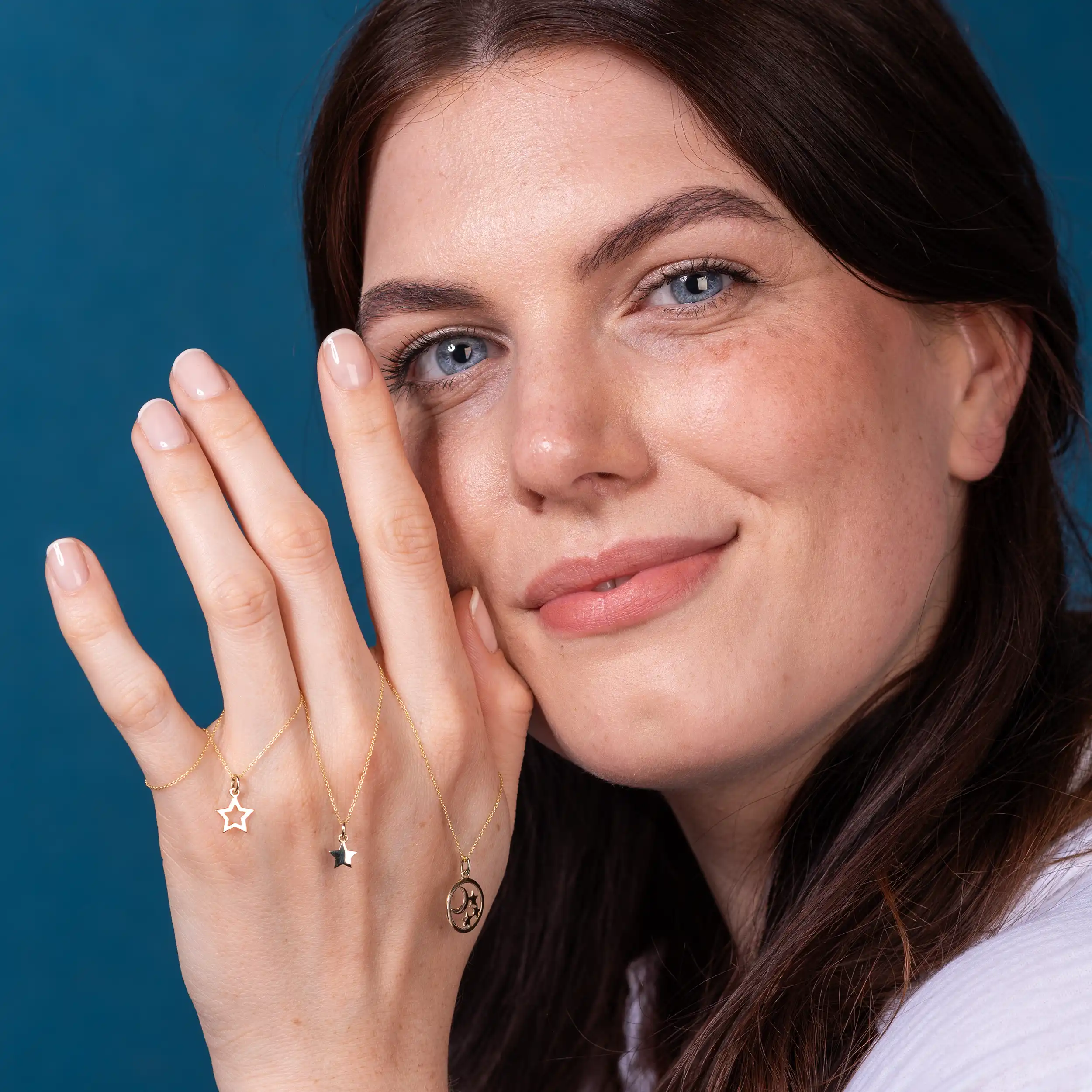 Gold Anhänger Mond Sterne - Symbole