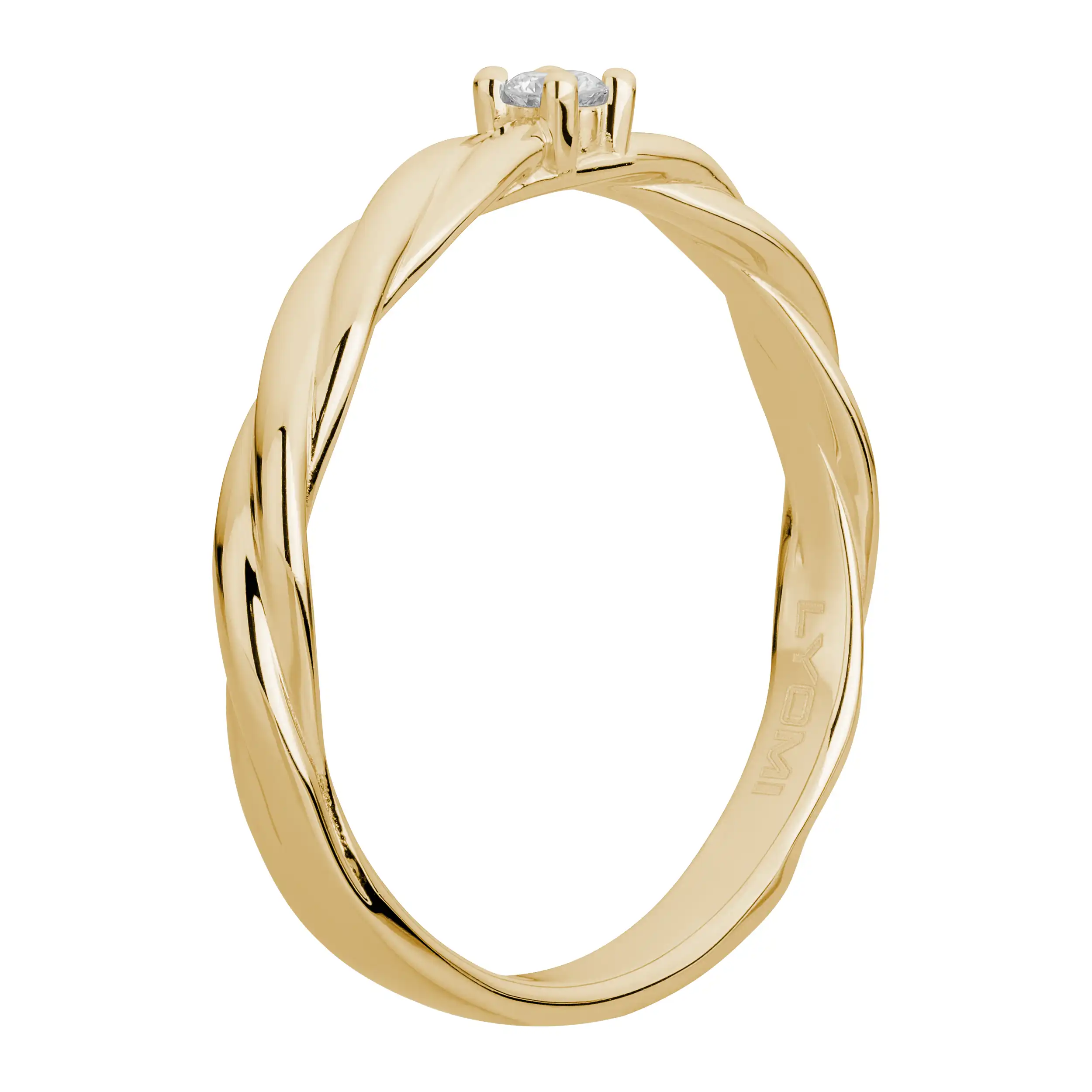 Gold Ring Kordel Diamant 0,05ct Solitär- Klassiker