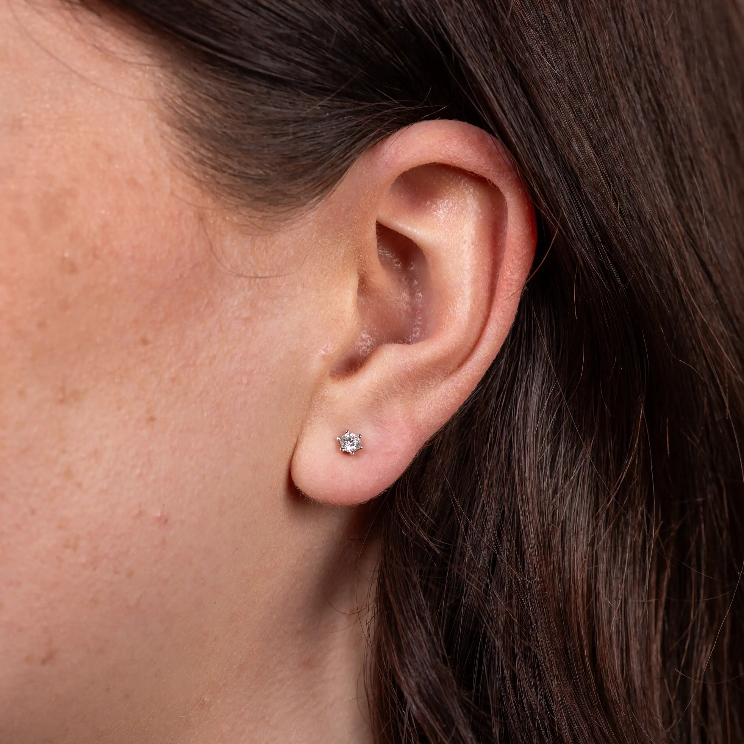 Gold Ohrschmuck Diamant 0,25ct 6er Krappenfassung Solitär - Klassiker