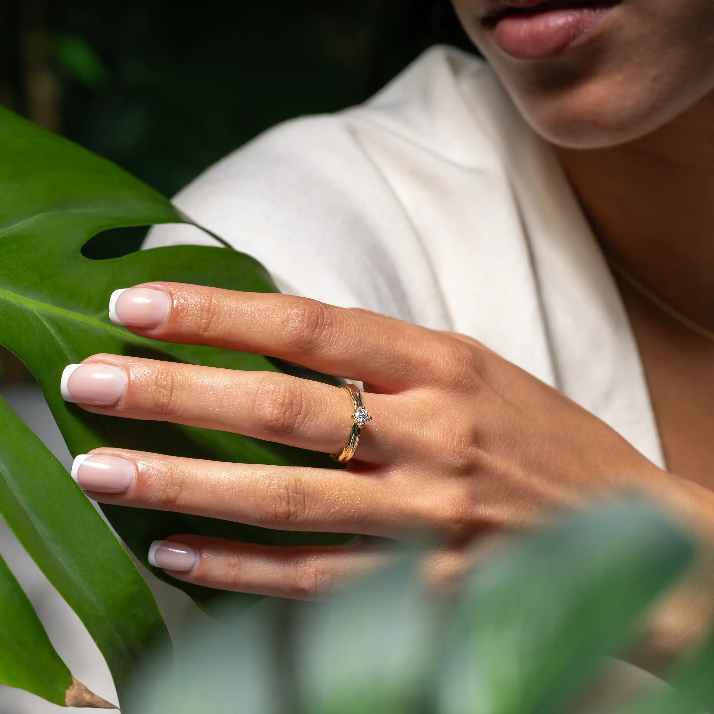 Gold Ring Diamant 0,25ct Solitär Liana - Floral