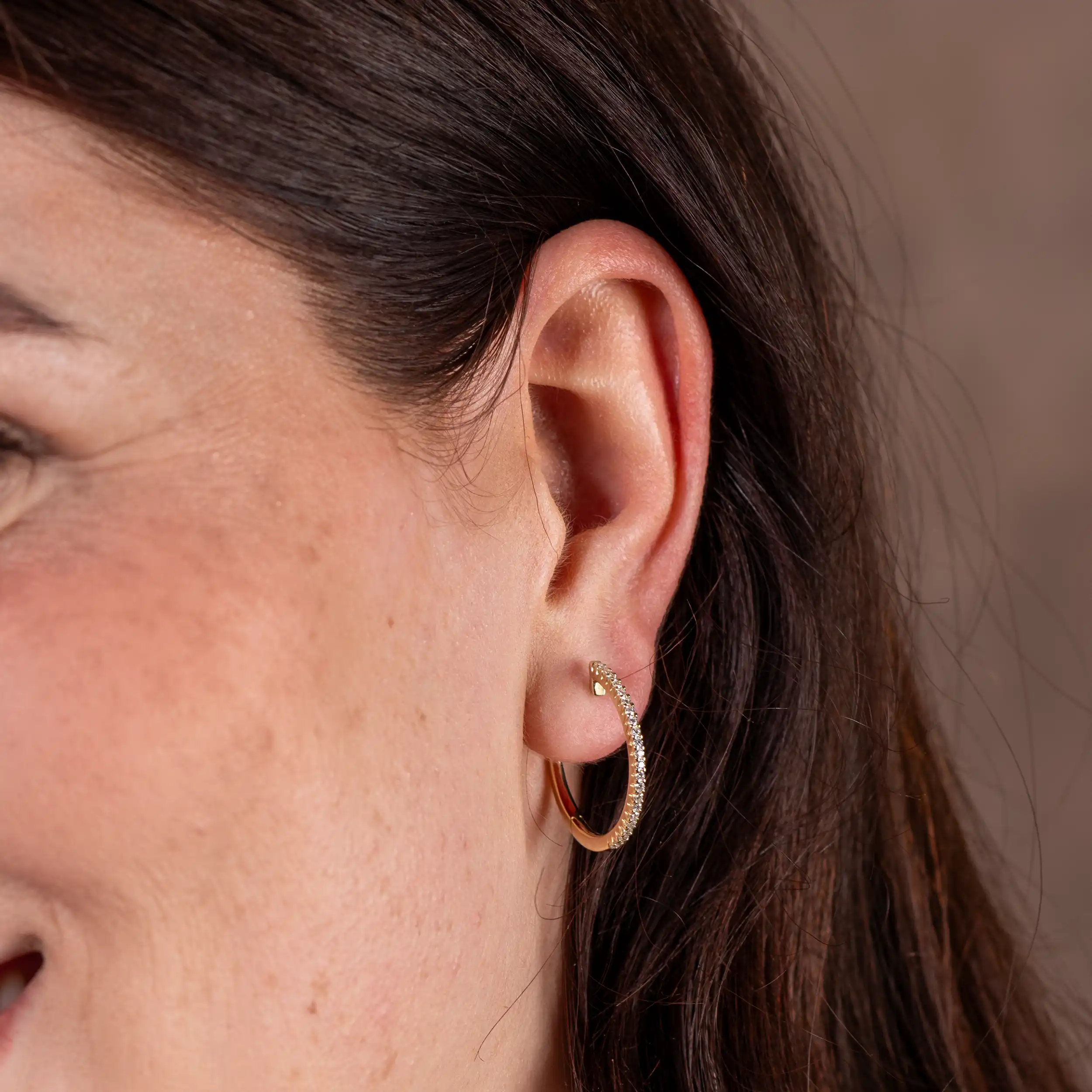 Gold Ohrschmuck Creolen Diamant 0,34ct - Klassiker