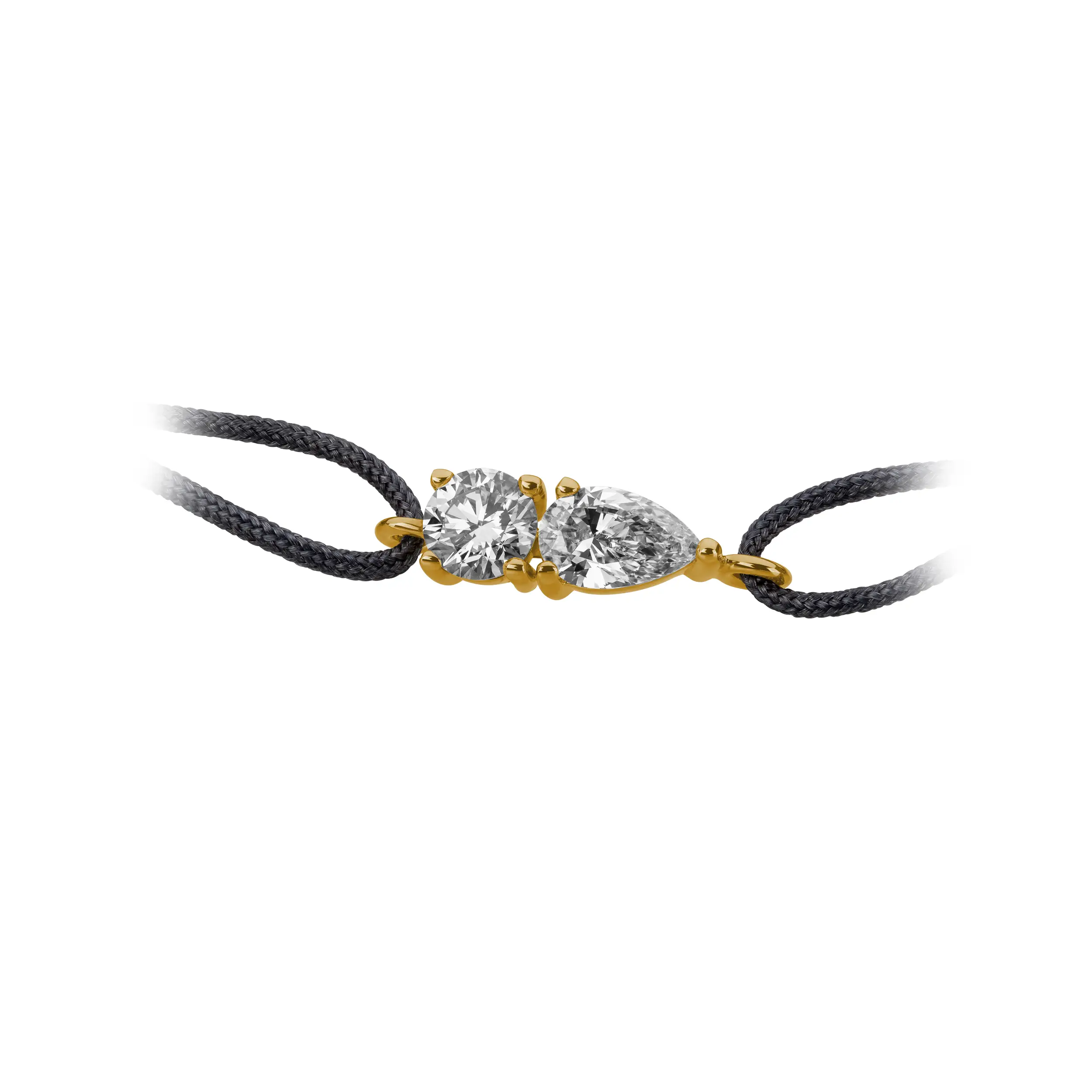 Diamant-Armband Tropfentanz – Brillant & Tropfen am Textilband  - Klassiker