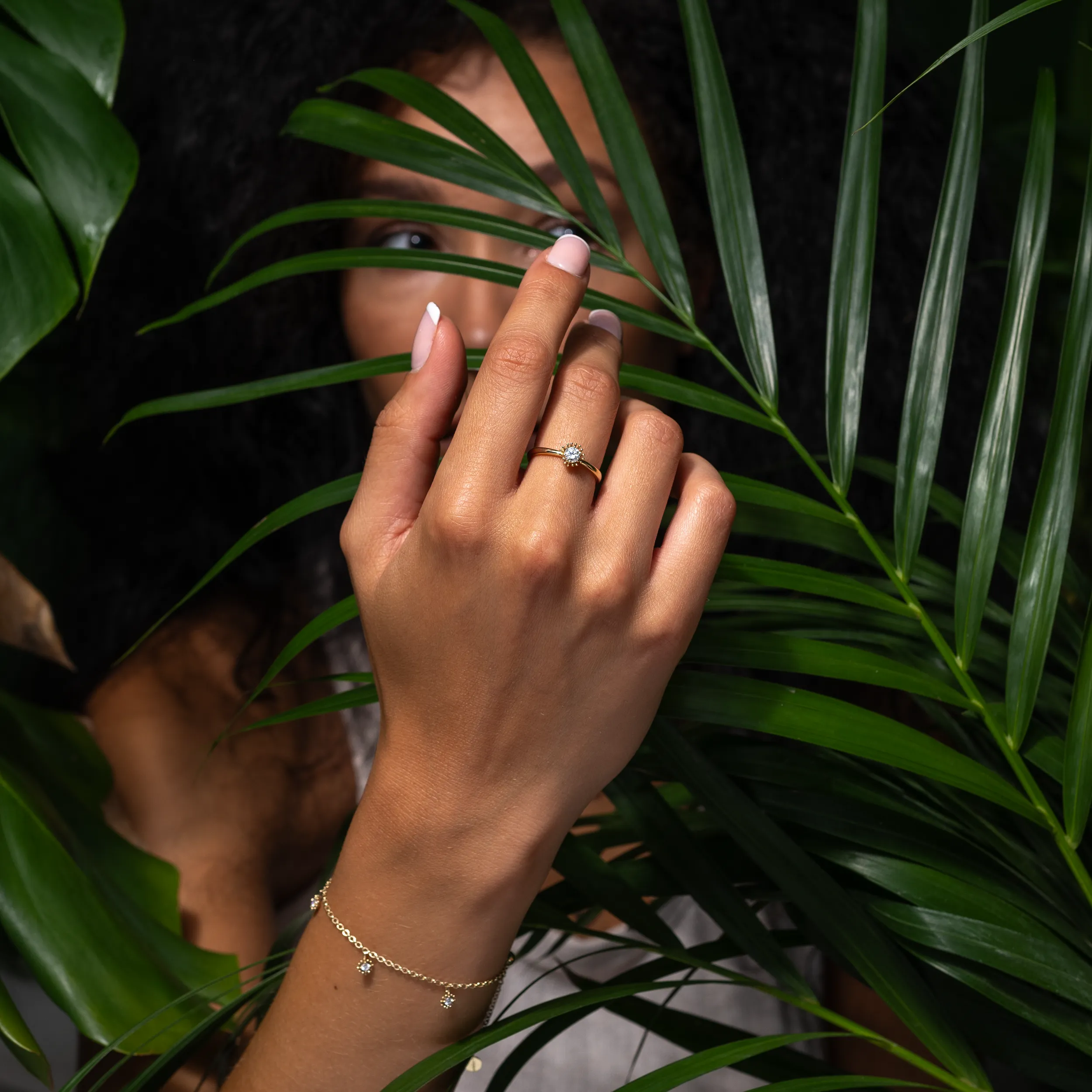 Gold Ring Diamant 0,25ct Runa - Floral